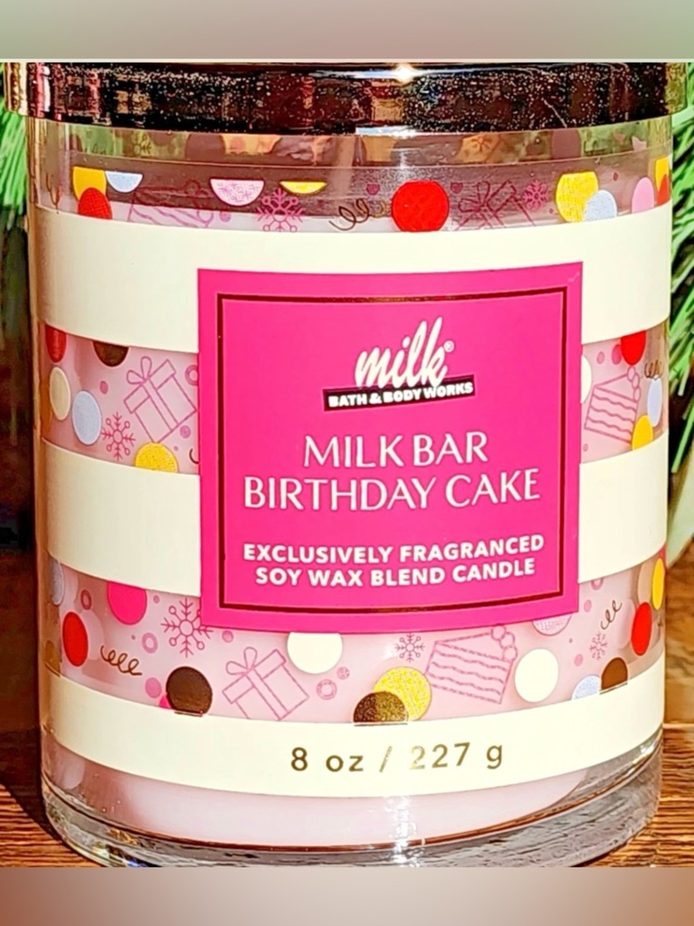Bath & Body Works Milk Bar Birthday Cake Candle - Pink with Multicolor Confetti